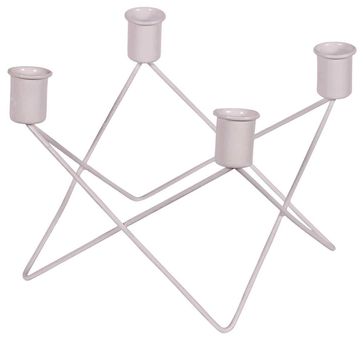 White Candelabra – Taper Candle Holder – Cast in Iron – 3D Geometric Design – Metal Candelabras – Interior Decorating Items – Home / Office Décor - Buy in Bulk Wholesale